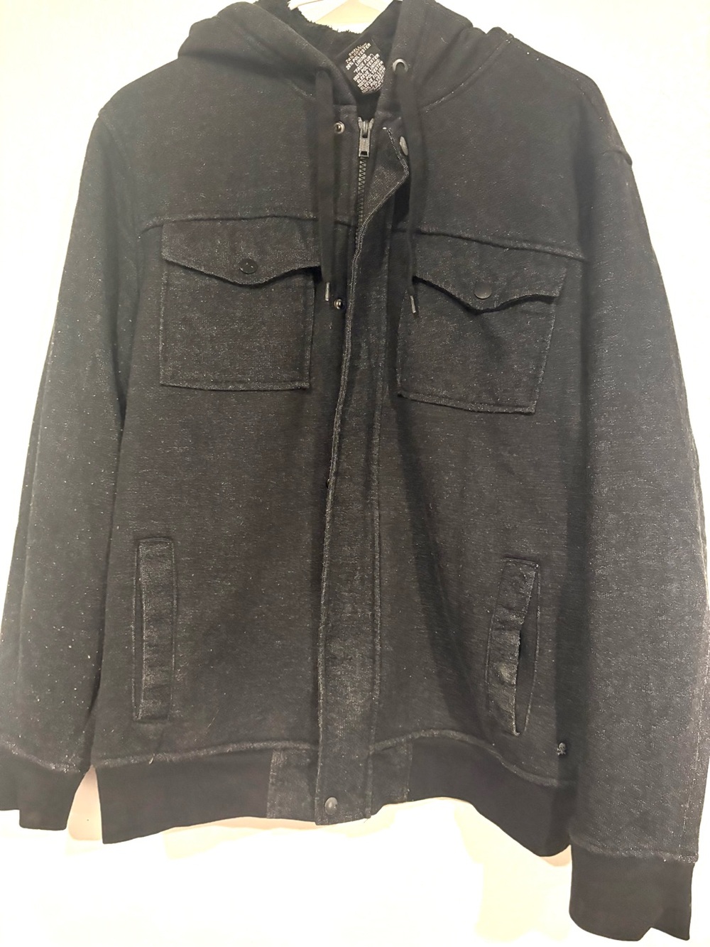 Tony Hawk Y2K Black Hooded Utility Jacket Skull Logo Men's L Skatewear